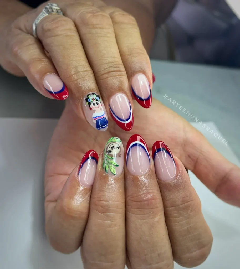 Set de Gel X con francesa tricolor en Arte en Uñas Raquel